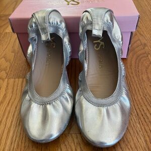 Kids Samra Ballet Flat Shoe, Silver, Size 4
